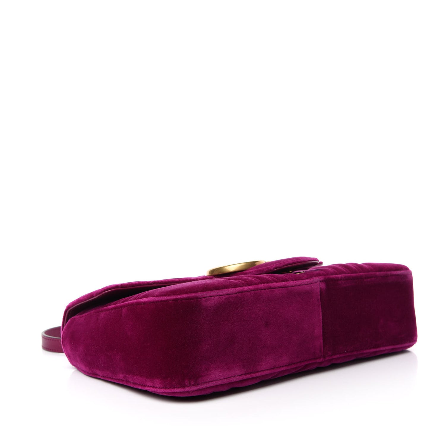 Velvet Matelasse Medium GG Marmont Shoulder Bag Fuchsia Violet Cyclamen