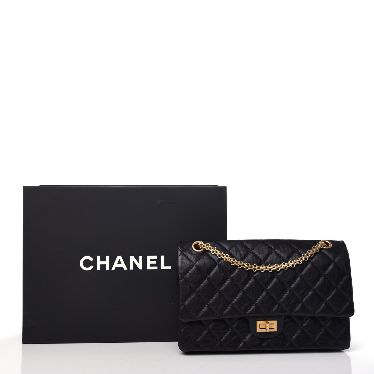 Aged Calfskin Quilted 2.55 Reissue 226 Flap Black