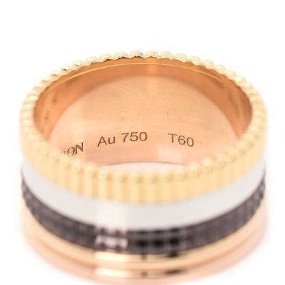 Boucheron 18K Pink Yellow White Gold PVD Large Quatre Classique Ring 60 9 6 of 8