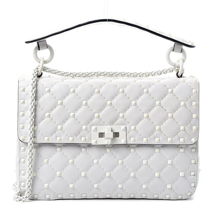 Valentino Garavani Lambskin Medium Free Rockstud Spike Shoulder Bag Optic White 1 of 13