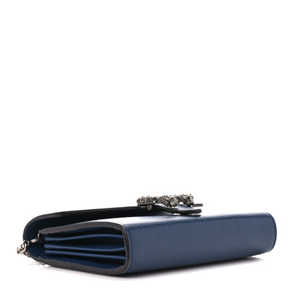 Gucci Dollar Calfskin Crystal Mini Dionysus Chain Wallet Blue Agata Black Diamond 4 of 12