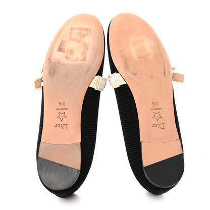 Christian Dior Fabric Ribbon Embroidered J'Adior Ballet Flats 39.5 Black 5 of 9