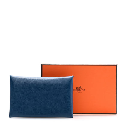 Hermes Madame Calfskin Calvi Card Case Deep Bleu 8 of 8