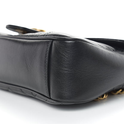 Gucci Calfskin Matelasse Small GG Marmont Shoulder Bag Black 10 of 13