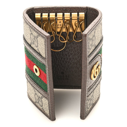 Gucci GG Supreme Monogram Web Ophidia 6 Key Holder Case Beige New Acero 5 of 9