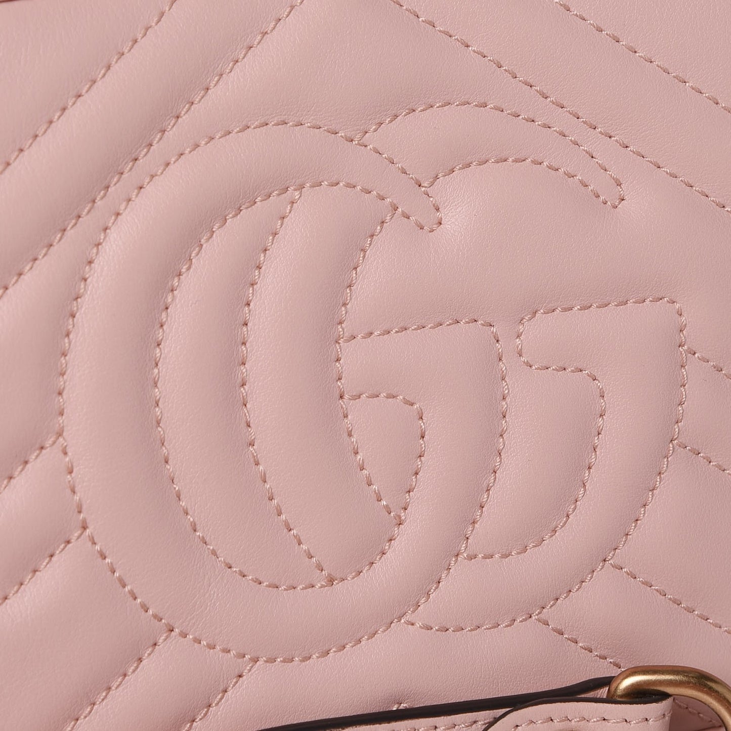 Calfskin Matelasse Mini GG Marmont Chain Shoulder Bag Perfect Pink