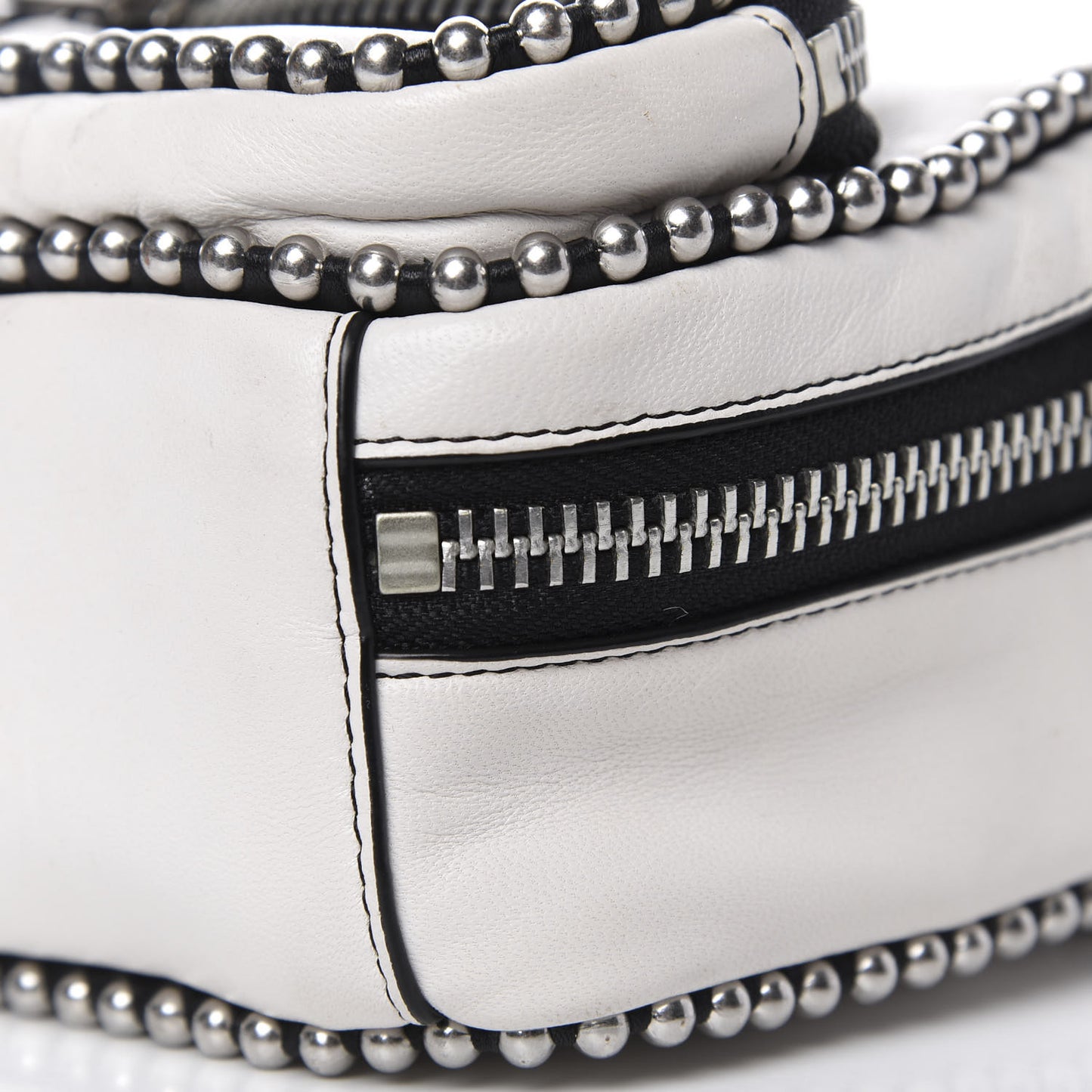 Lambskin Studded Mini Attica Backpack White