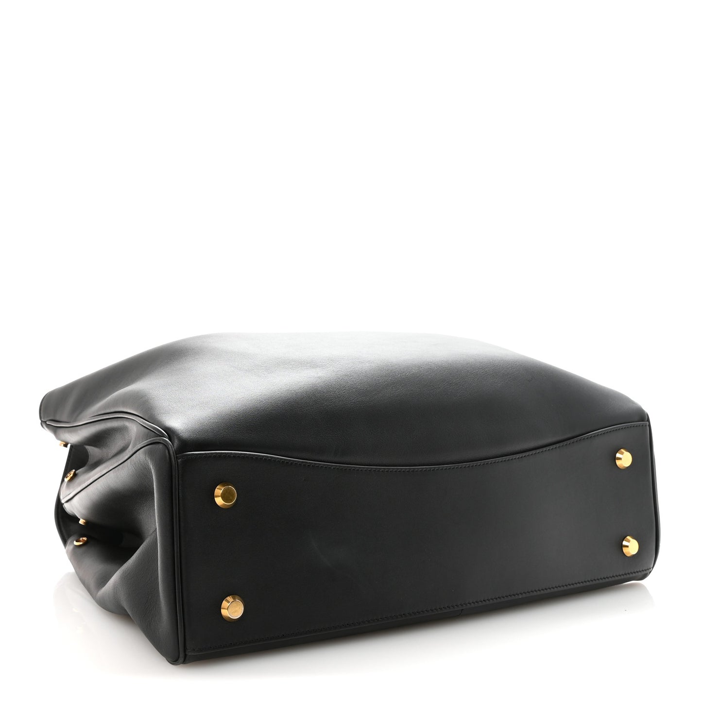 Smooth Calfskin Large Rodeo Top Handle Handbag Black