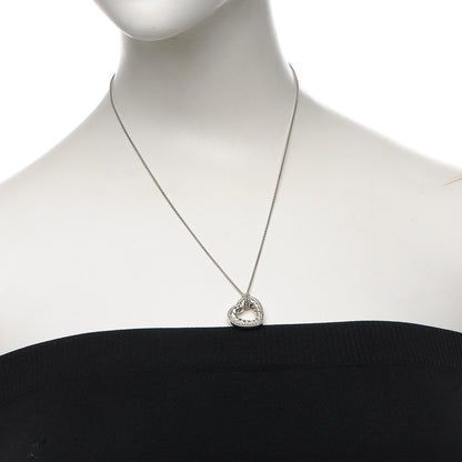 David Yurman Sterling Silver Diamond Open Heart Cable Necklace 2 of 5