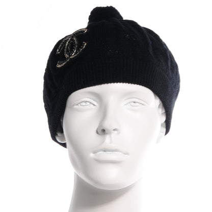 Chanel Cashmere Chain CC Beanie Black 2 of 7