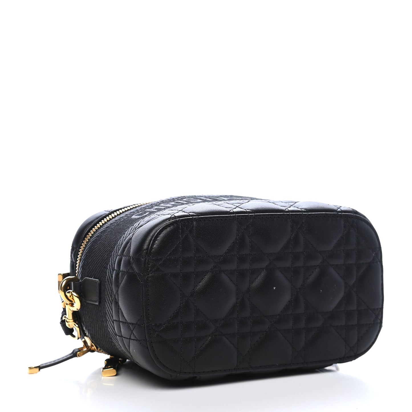 Lambskin Cannage Small Diortravel Vanity Case Black
