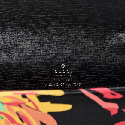 Gucci X KEN SCOTT New Shangai Calfskin Jenny Floral Print Super Mini Dionysus Shoulder Bag Black Pink 8 of 9