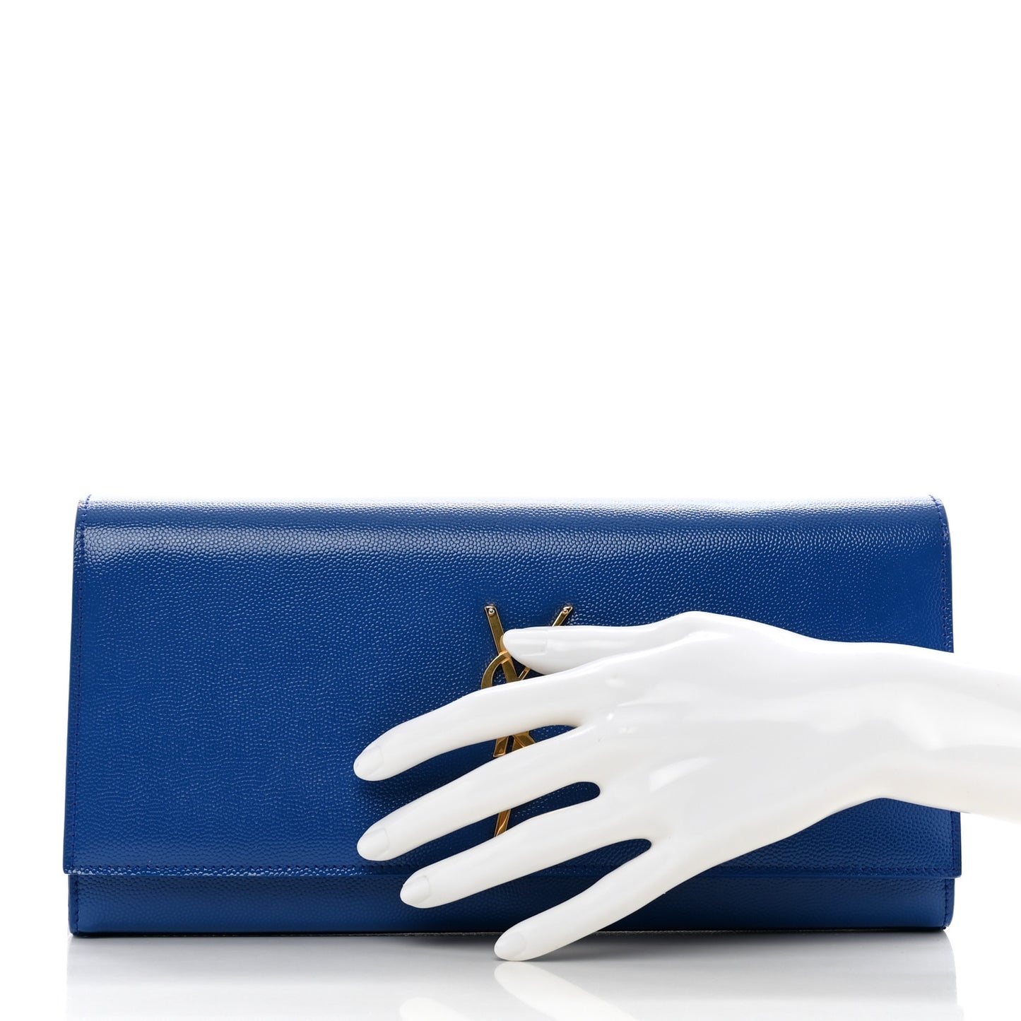 Grain De Poudre Classic Monogram Cassandre Clutch Blue Majorelle