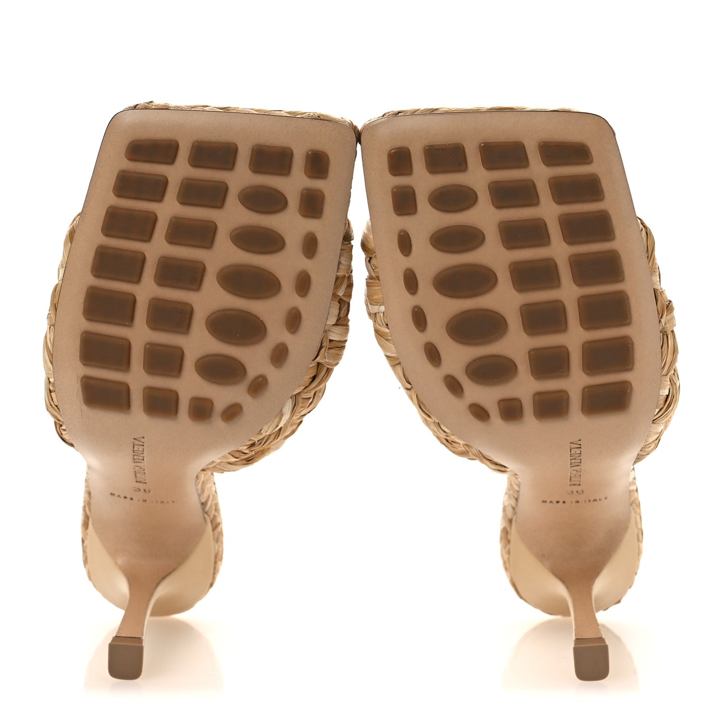 Raffia Twisted Intrecciato Stretch Mule Sandals 36 Macadamia