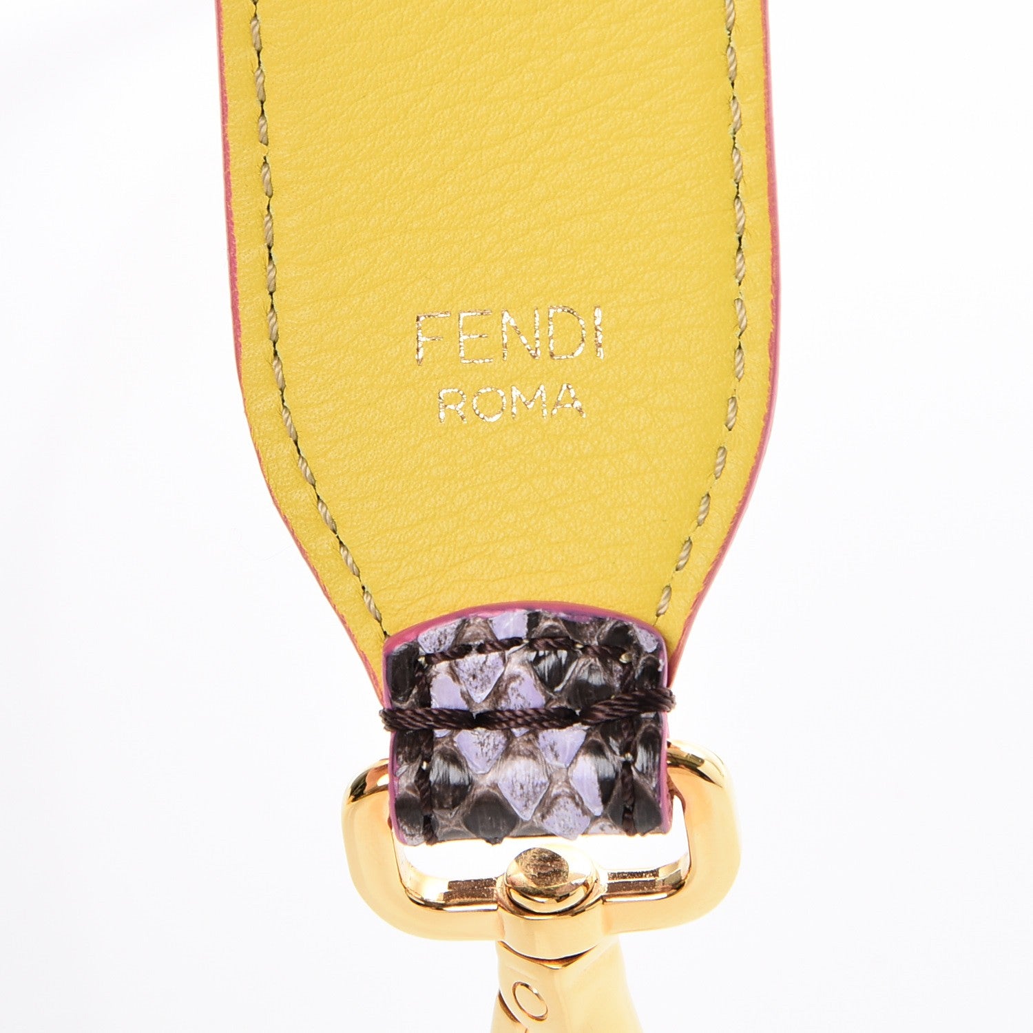 Fendi Shiny Python Vitello Dolce Strap You Purple Yellow 3 of 6