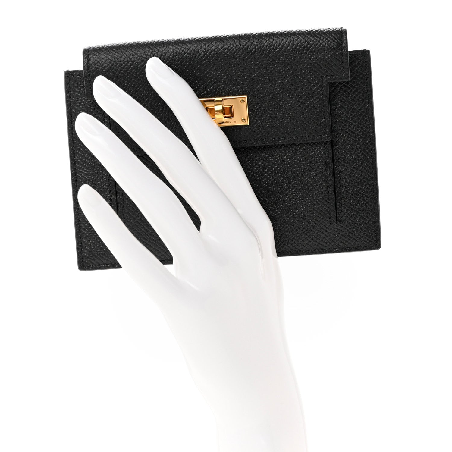 Hermes Epsom Kelly Pocket Compact Wallet Black 2 of 8