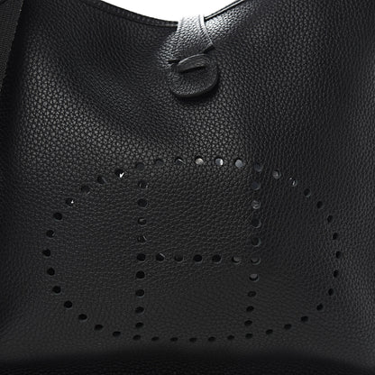 Hermes Taurillon Clemence Evelyne III PM Black 8 of 10