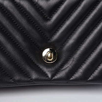 Chanel Lambskin Chevron Quilted Mini Rectangular Flap Black 11 of 13