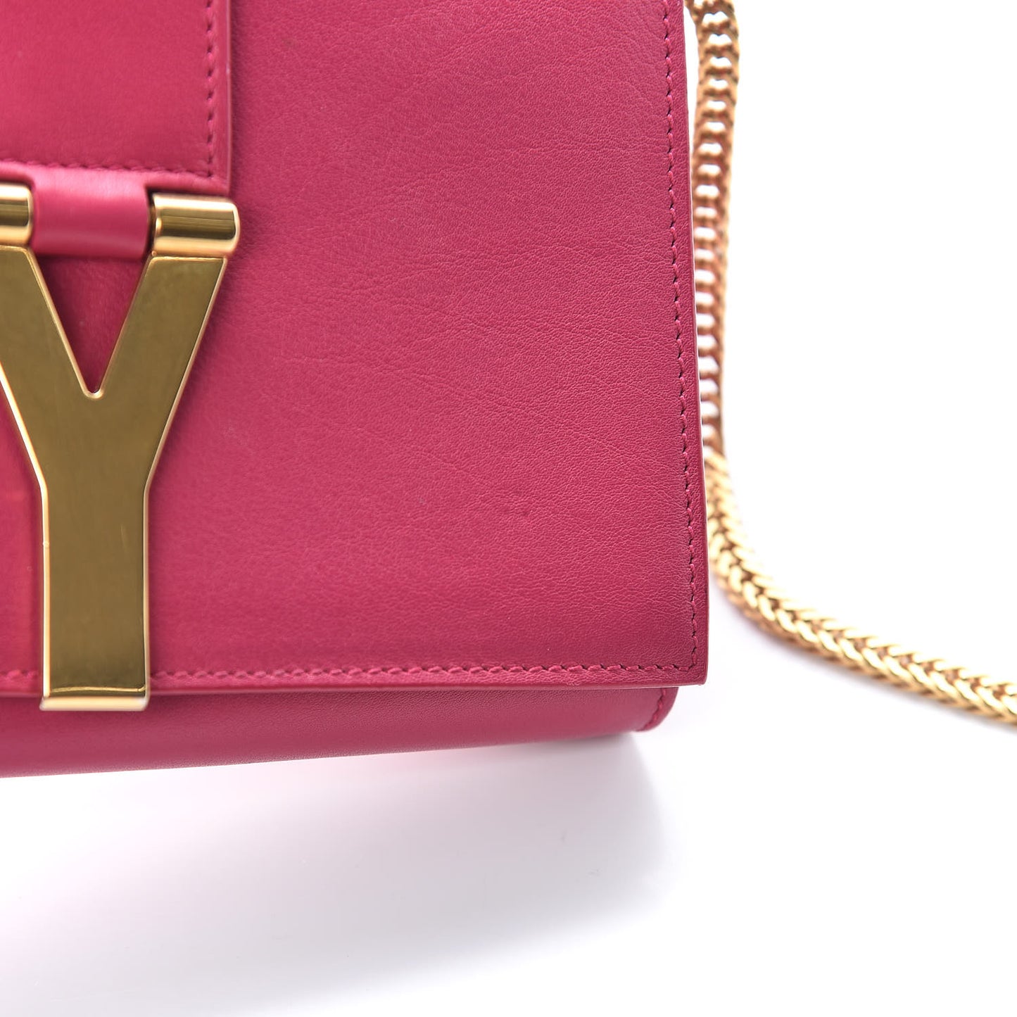 Calfskin Small Classic Y Satchel Bubblegum