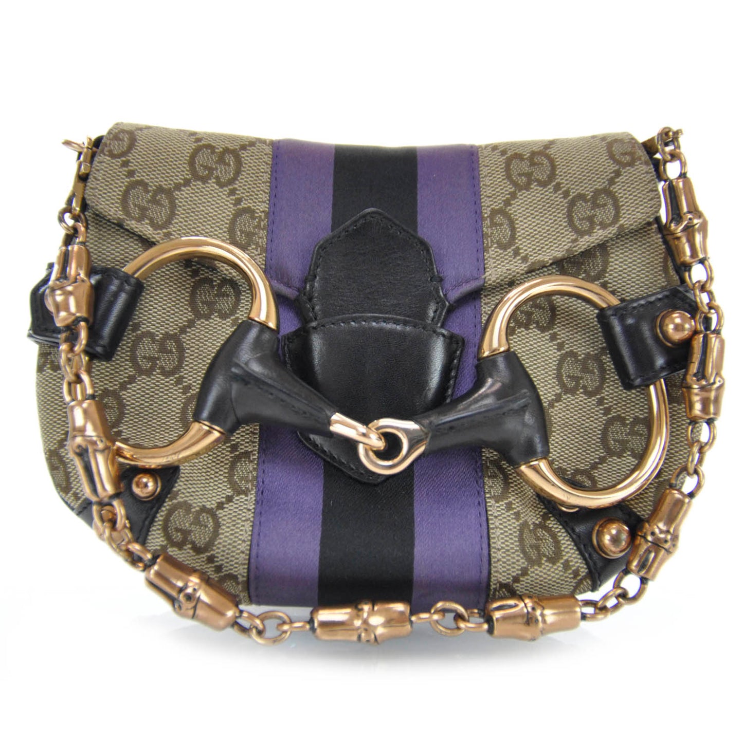 Monogram Web Horsebit Flap Bag