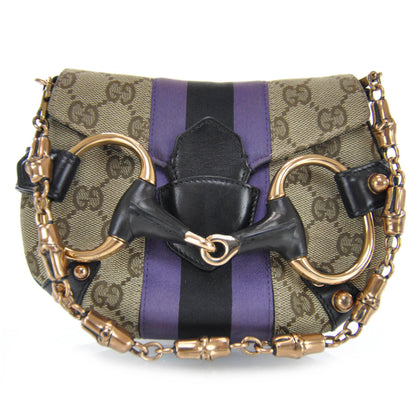 Gucci Monogram Web Horsebit Flap Bag 1 of 6