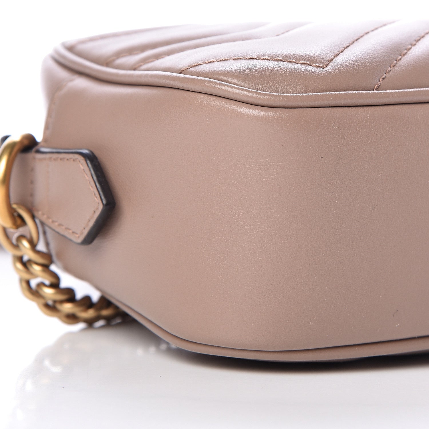 Gucci Calfskin Matelasse Mini GG Marmont Chain Shoulder Bag Porcelain Rose 9 of 10
