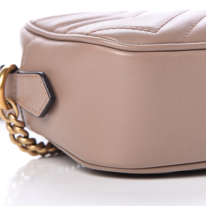 Gucci Calfskin Matelasse Mini GG Marmont Chain Shoulder Bag Porcelain Rose 9 of 10