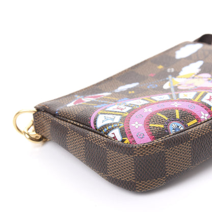 Louis Vuitton Damier Ebene 2020 Christmas Animation Big Wheel Mini Pochette Accessories Rose Ballerine 5 of 10