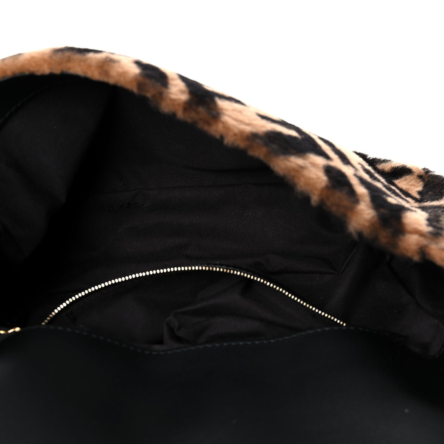 Fendi Shearling Vitello Dolce Macro FF 1974 Baguette Tobacco Black 5 of 10