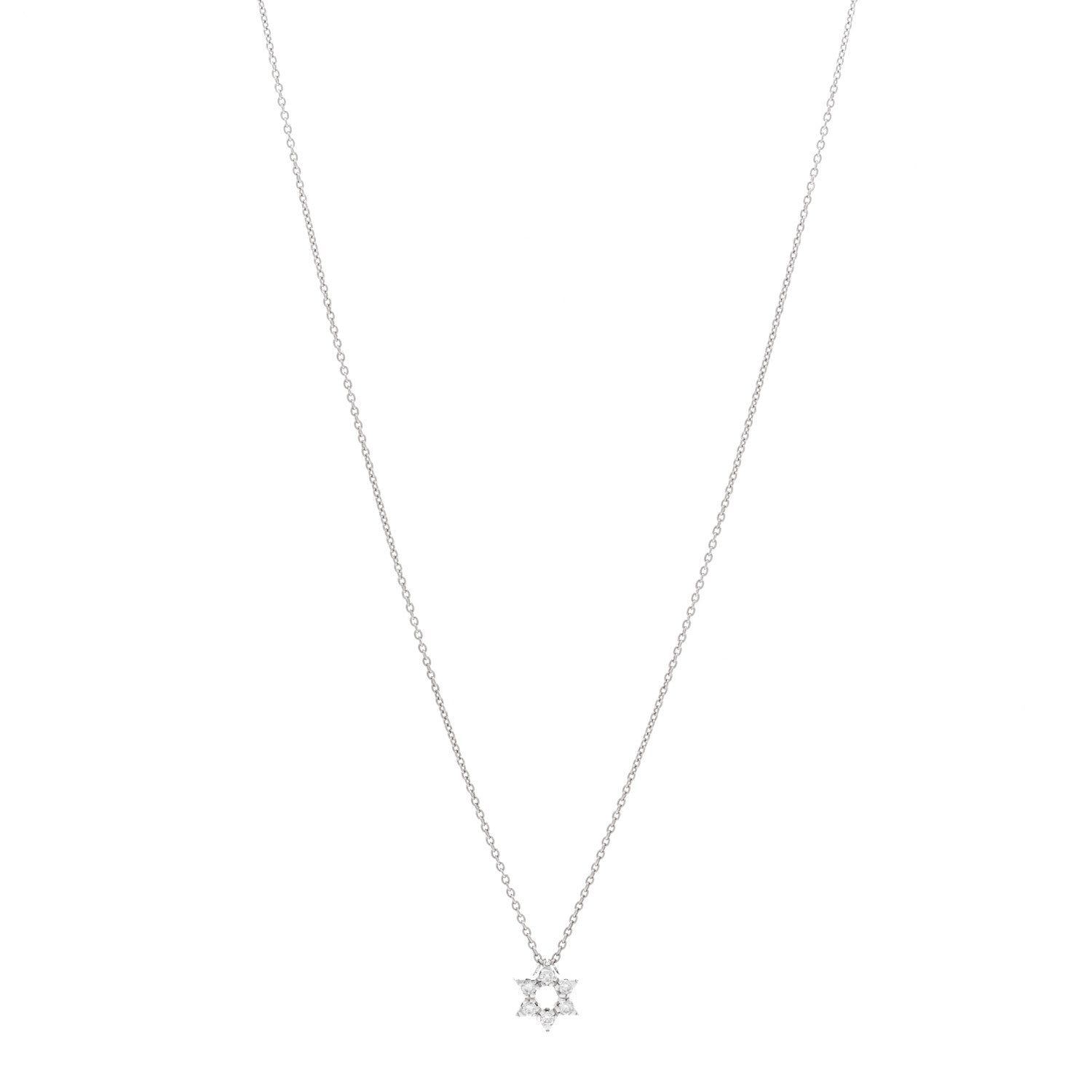 Roberto Coin 18K White Gold Diamond Tiny Treasures Star of David Pendant Necklace 1 of 4