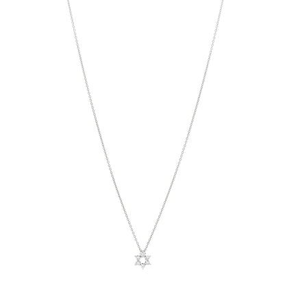 Roberto Coin 18K White Gold Diamond Tiny Treasures Star of David Pendant Necklace 1 of 4