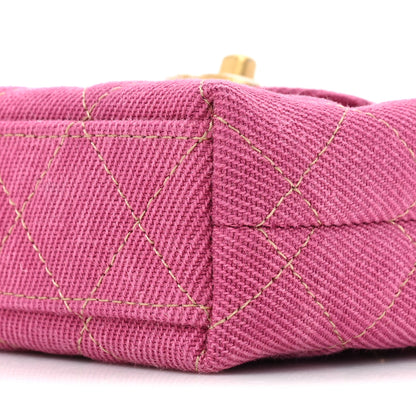 Chanel Denim Quilted Mini Nano Kelly Shopper Fuchsia 8 of 10