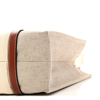 Chloe Cotton Calfskin Medium Woody Ribbon Tote White Brown 9 of 9