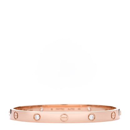 Cartier 18K Pink Gold 4 Diamond LOVE Bracelet 18 1 of 5