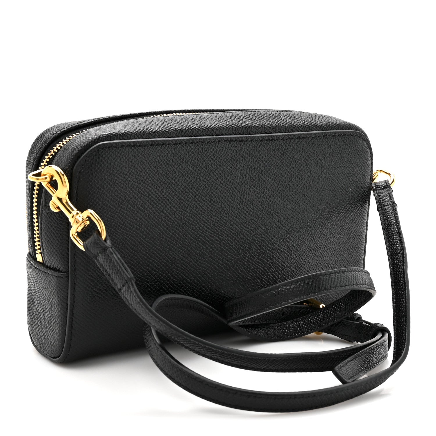 Christian Dior Grained Calfskin Caro Double Pouch Black 2 of 9