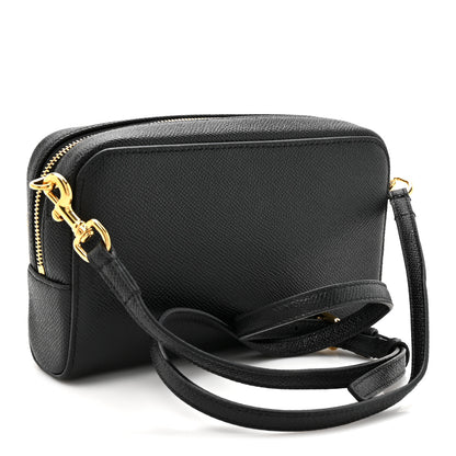 Christian Dior Grained Calfskin Caro Double Pouch Black 2 of 9