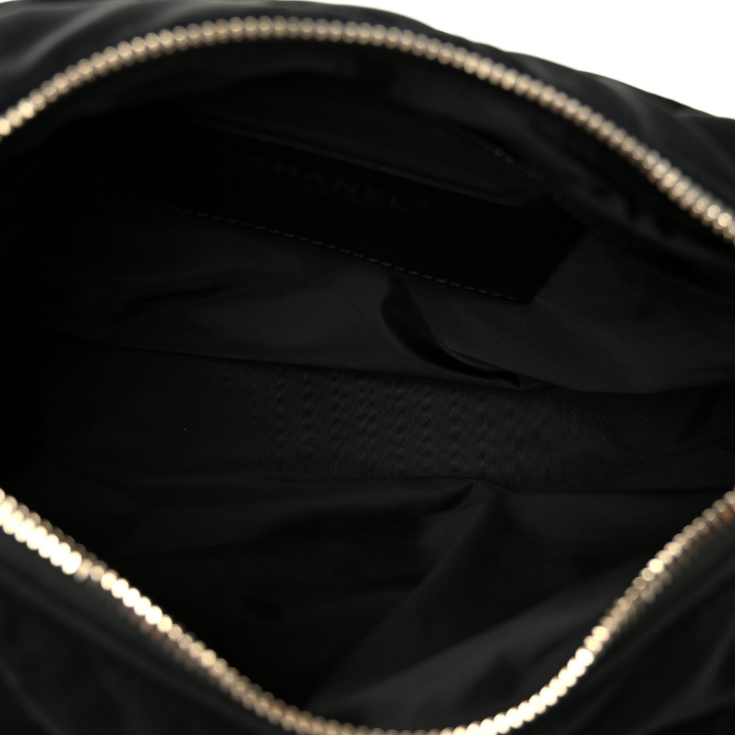 Nylon Velvet Effect Quilted Large Bowling Bag Black