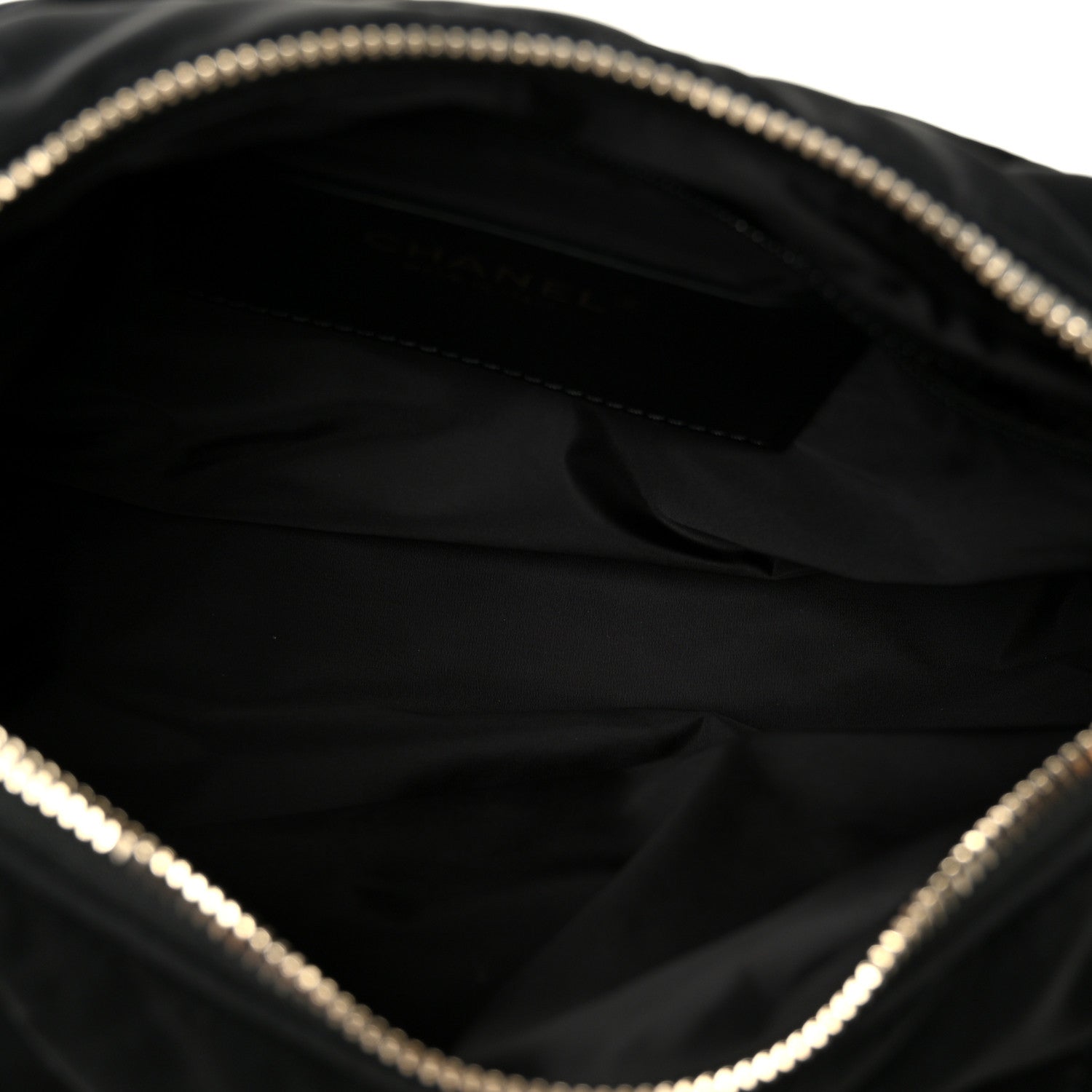 Chanel Nylon Velvet Effect Quilted Large Bowling Bag Black 5 of 11