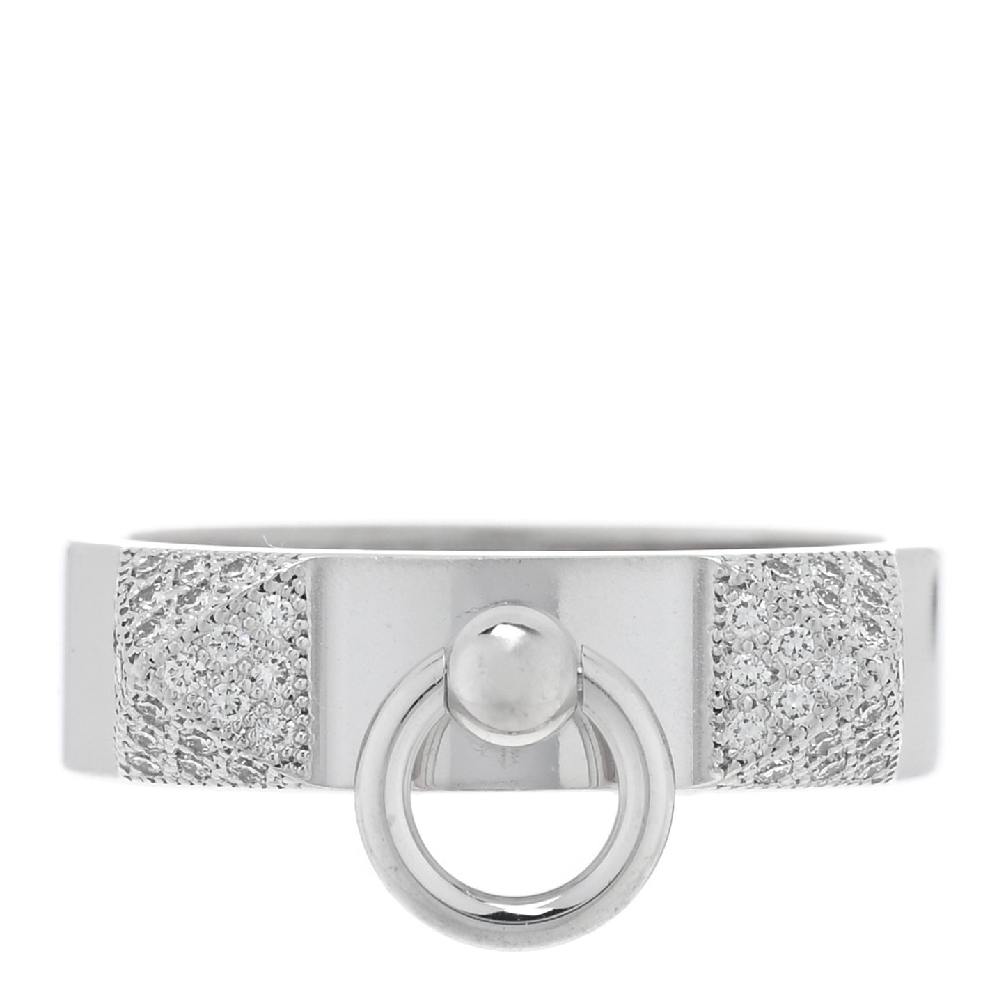18K White Gold Diamond Collier De Chien PM Ring 51 5.75