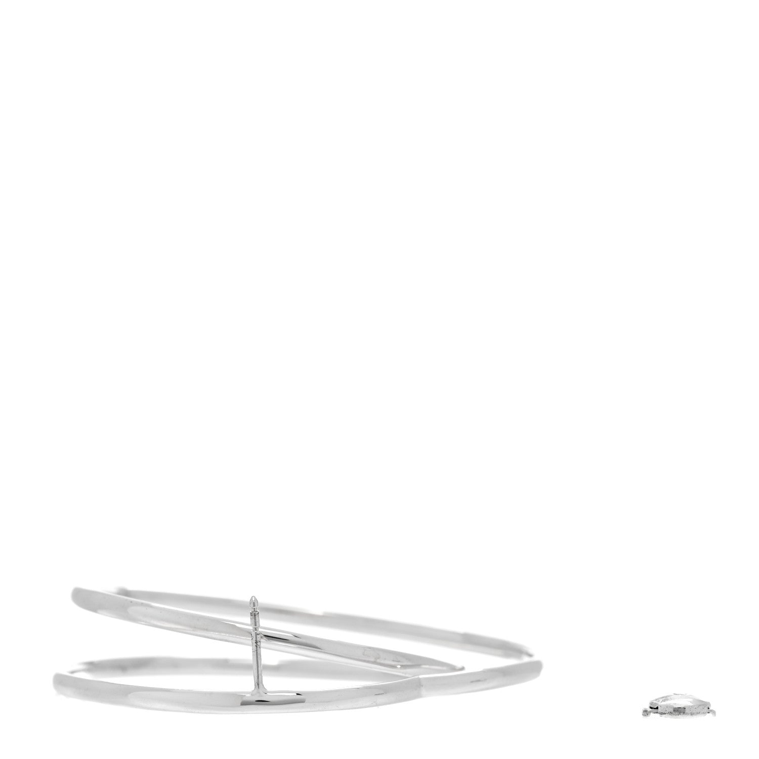 Hermes Sterling Silver Vertige Coeur GM Single Right Earring 3 of 5