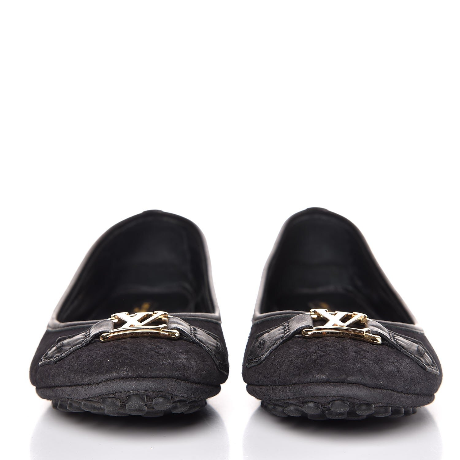 Louis Vuitton Woven Suede Oxford Ballerina Flats 37 Black 2 of 12