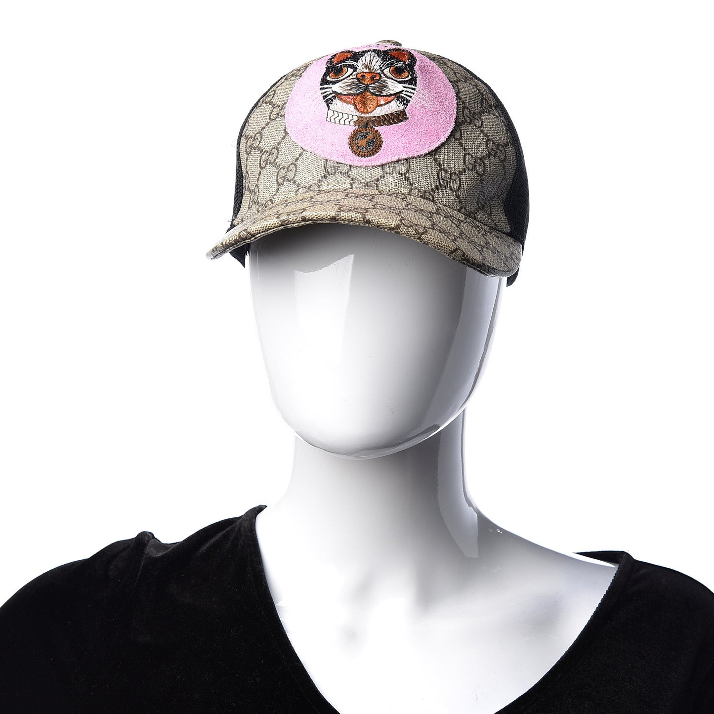 GG Supreme Monogram Bosco Patch Baseball Hat 57 Beige Malva