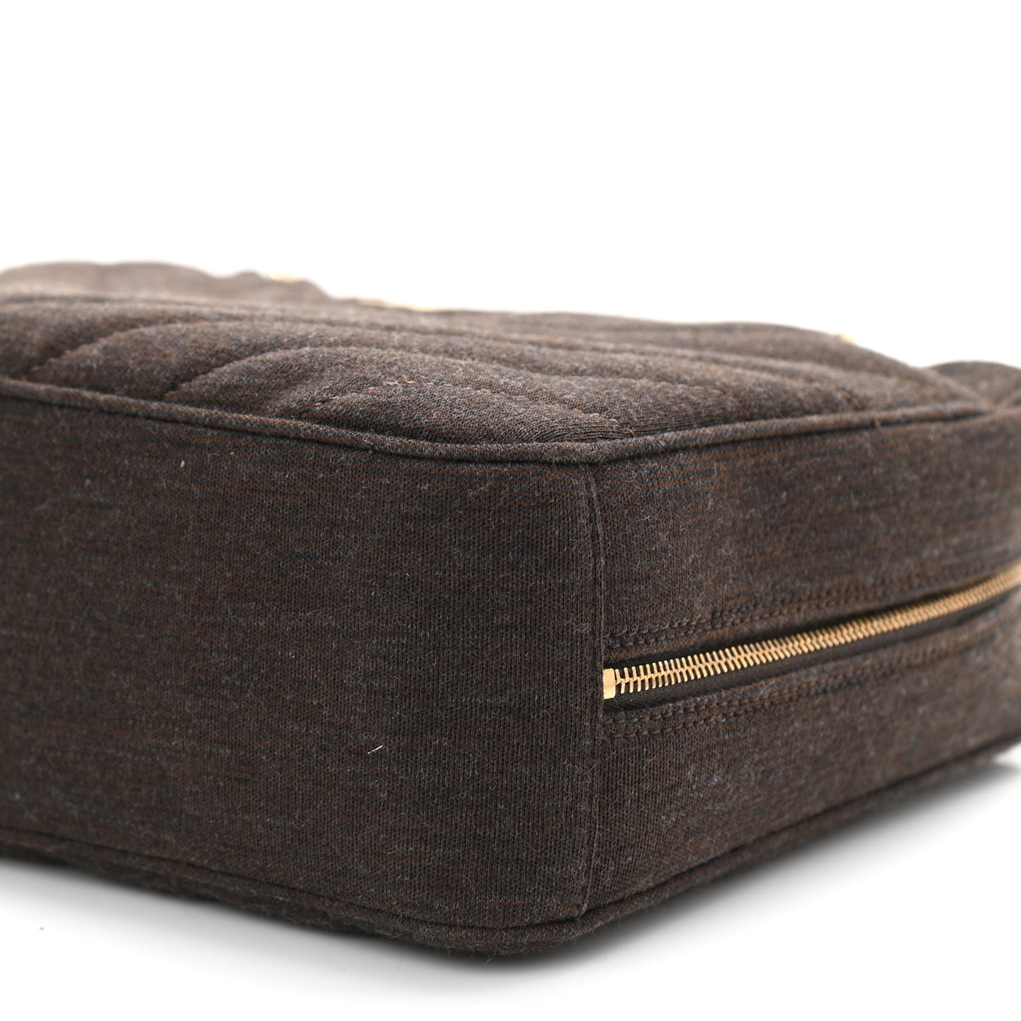 Jersey Chevron Quilted Camera Case Brown