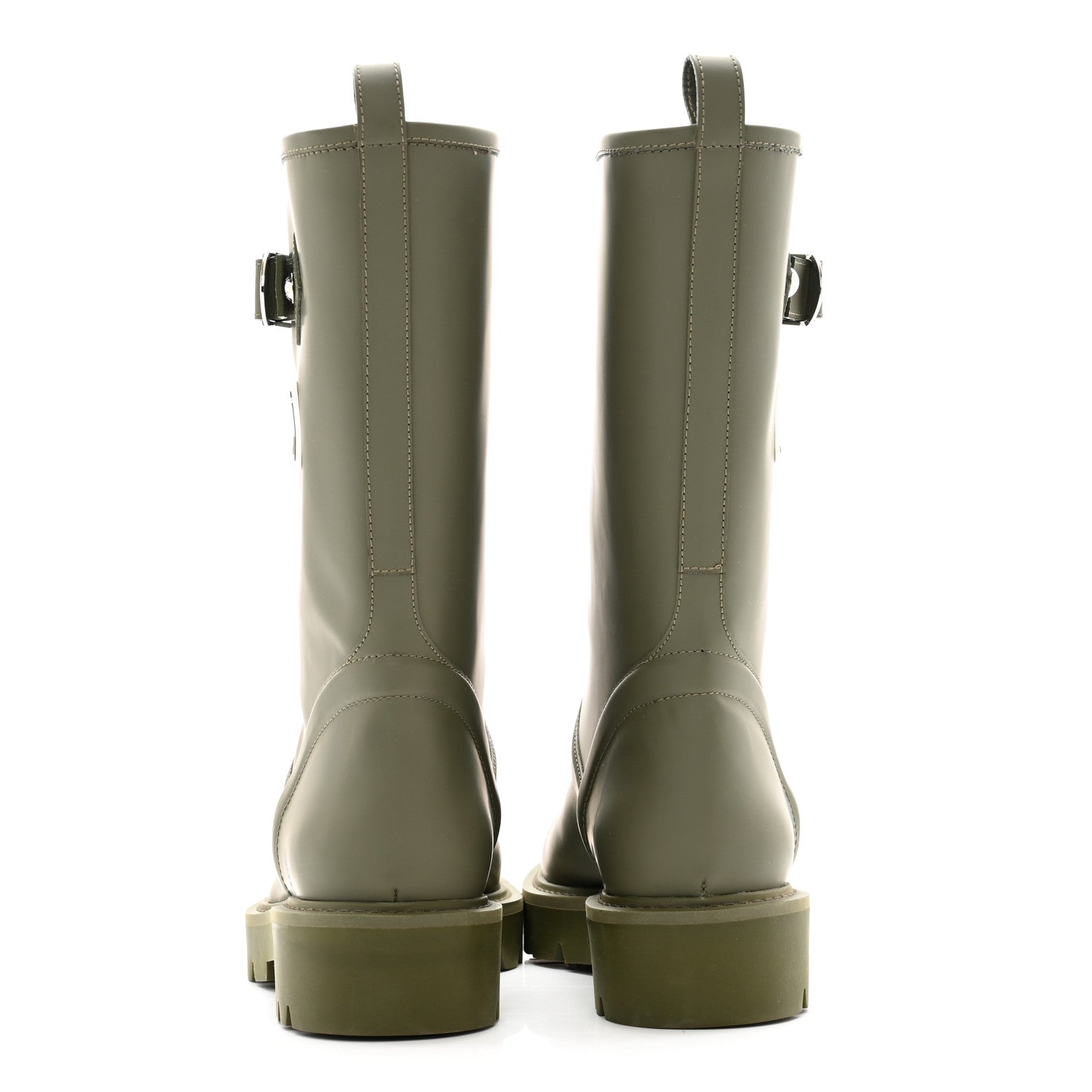 Louis Vuitton Rubber Calfskin Territory Flat Boots 37 Khaki 5 of 10