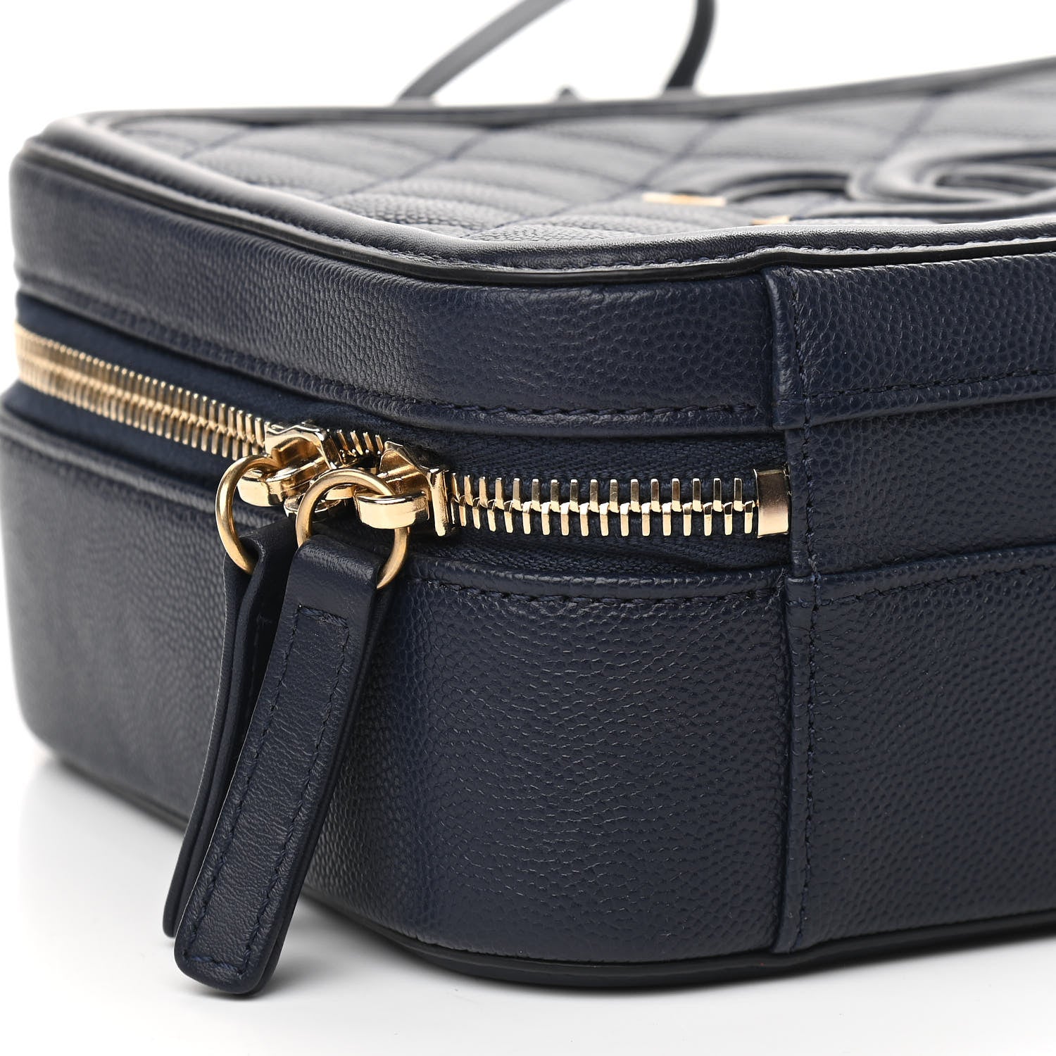 Chanel Caviar Quilted Medium CC Filigree Vanity Case Navy 7 of 8