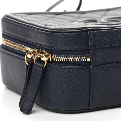 Chanel Caviar Quilted Medium CC Filigree Vanity Case Navy 7 of 8