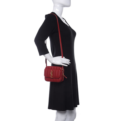Saint Laurent Lambskin Matelasse Monogram Toy Vicky Camera Bag Red 2 of 10
