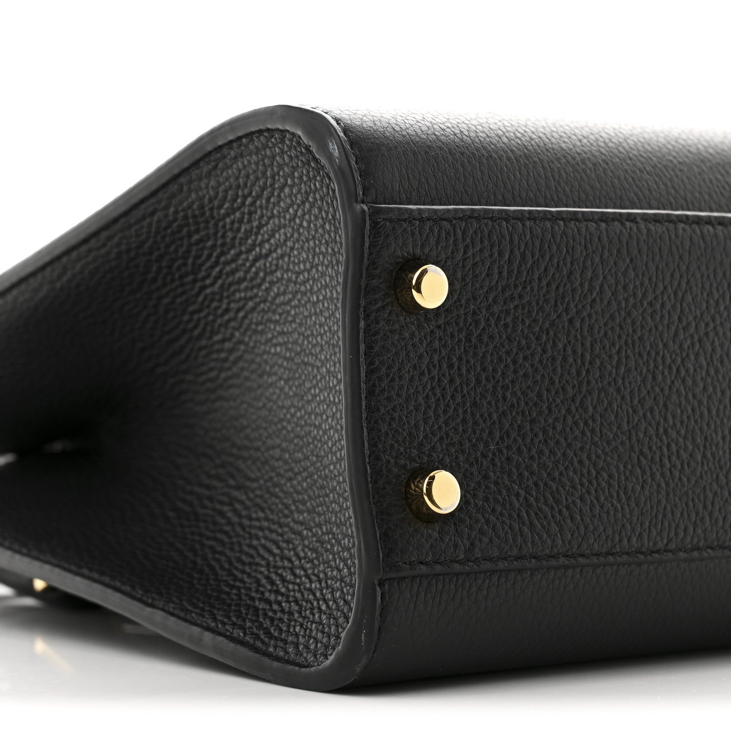 Grainy Calfskin Virtus Top Handle Tote Black