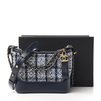 Chanel Tweed Calfskin Small Gabrielle Hobo Blue 12 of 12