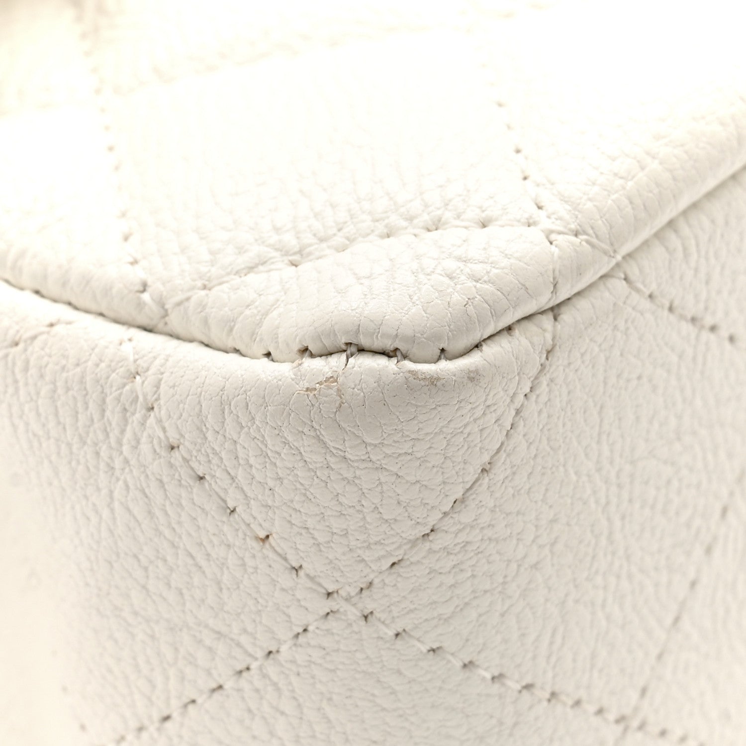 Chanel Crumpled Calfskin Quilted Medium Double Flap White 12 of 14